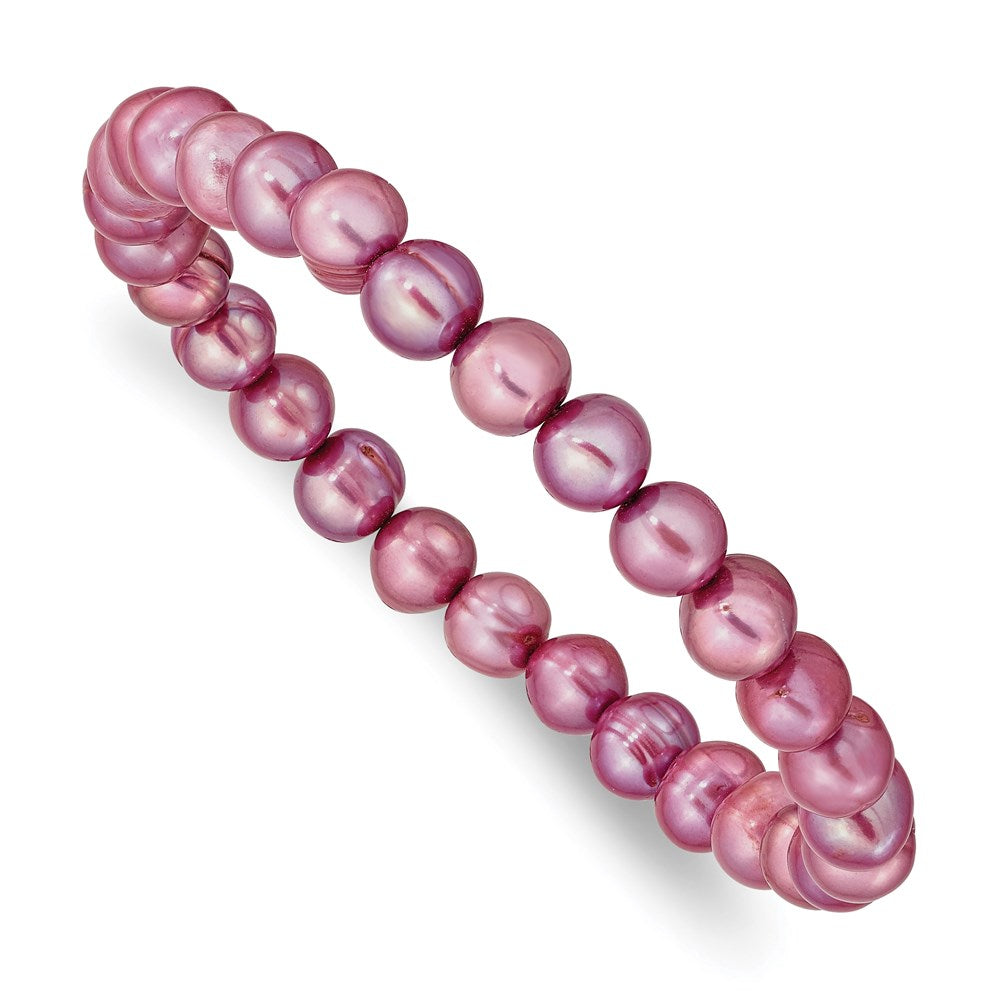 6-7mm Rose Freshwater Cultured Pearl Stretch Bracelet QH5461