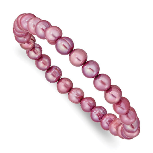 6-7mm Rose Freshwater Cultured Pearl Stretch Bracelet QH5461