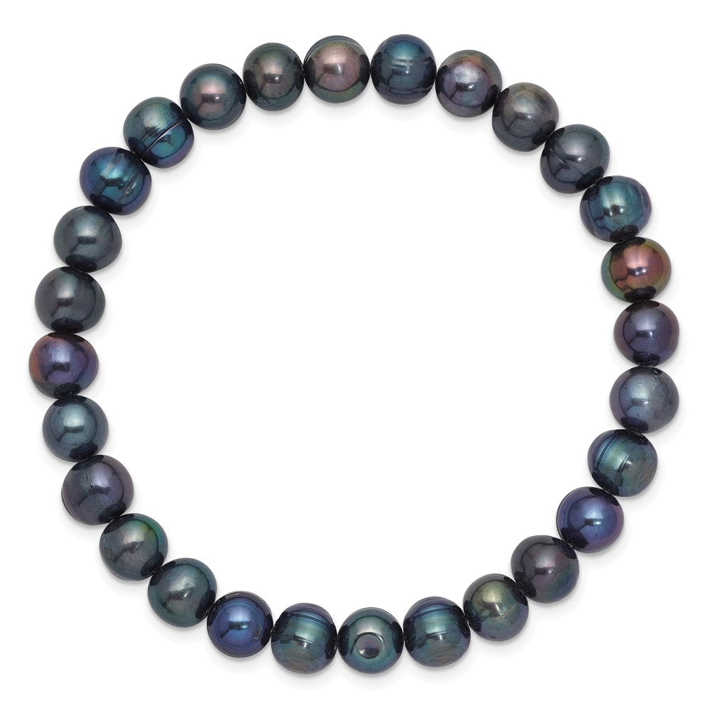 6-7mm Black Freshwater Cultured Pearl Stretch Bracelet QH5462