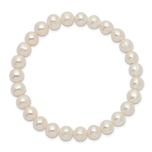 6-7mm White Freshwater Cultured Pearl Stretch Bracelet QH5463