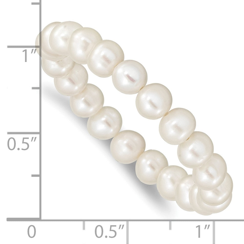 Madi K 5-6mm White Semi-Round Freshwater Cultured Pearl Children's Stretch Bracelet QH5566