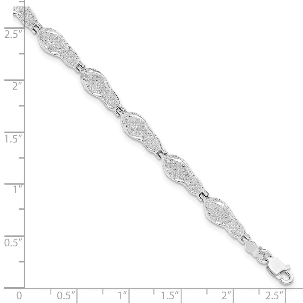 De-Ani Sterling Silver Rhodium-plated Polished Flip-flop Bracelet QH5581-7.25