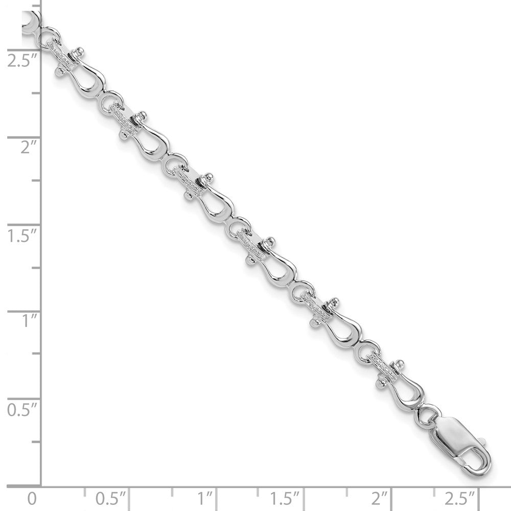 De-Ani Sterling Silver Rhodium-plated Polished Mariners Shackle Link Bracelet QH5589-7.75
