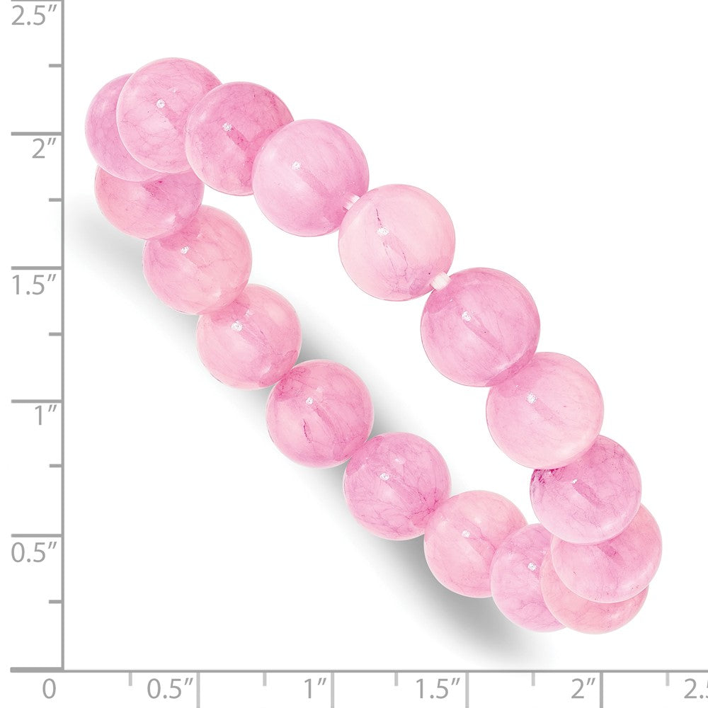 Pink Rose Quartz 10.00mm Beaded Stretch Bracelet QH5726