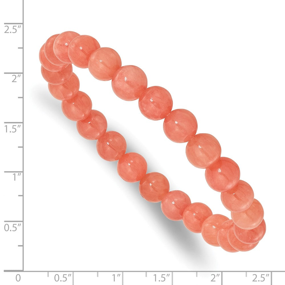 Orange Quartz 8mm Beaded Stretch Bracelet QH5728