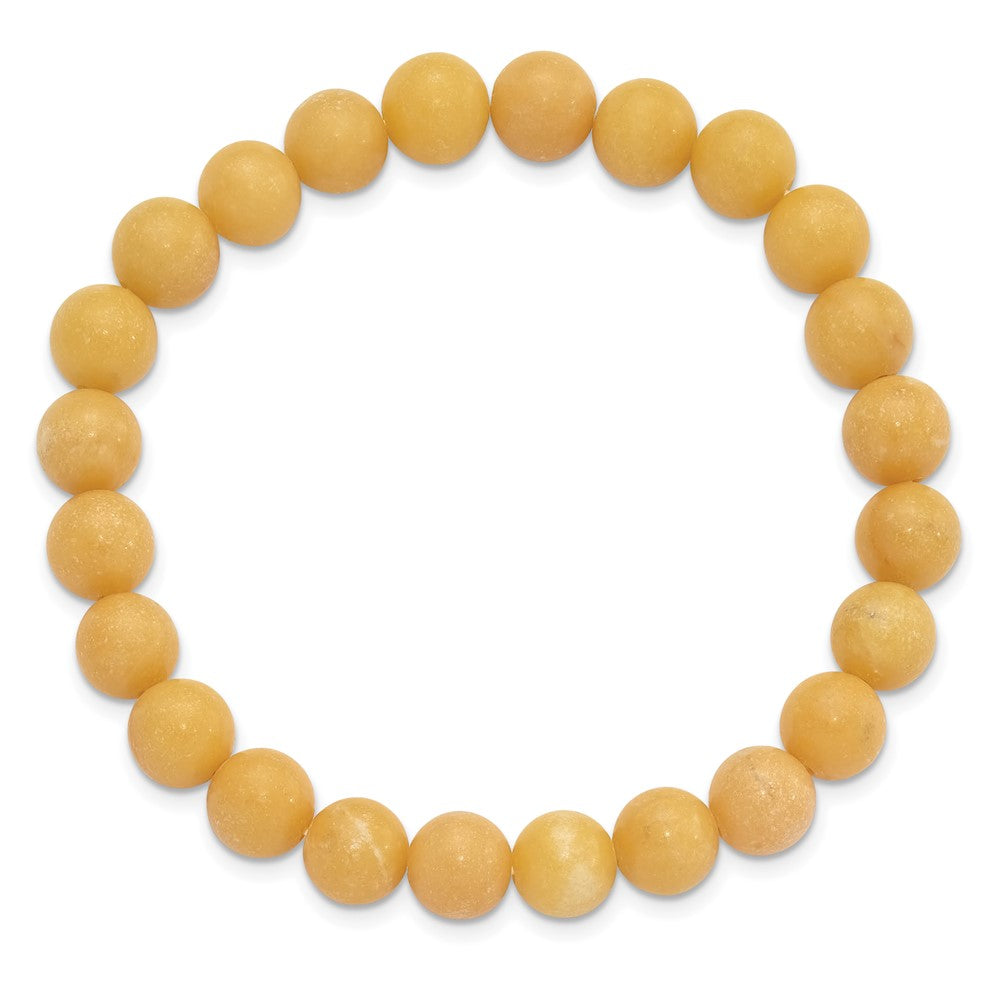 Yellow Jade 8mm Beaded Stretch Bracelet QH5731