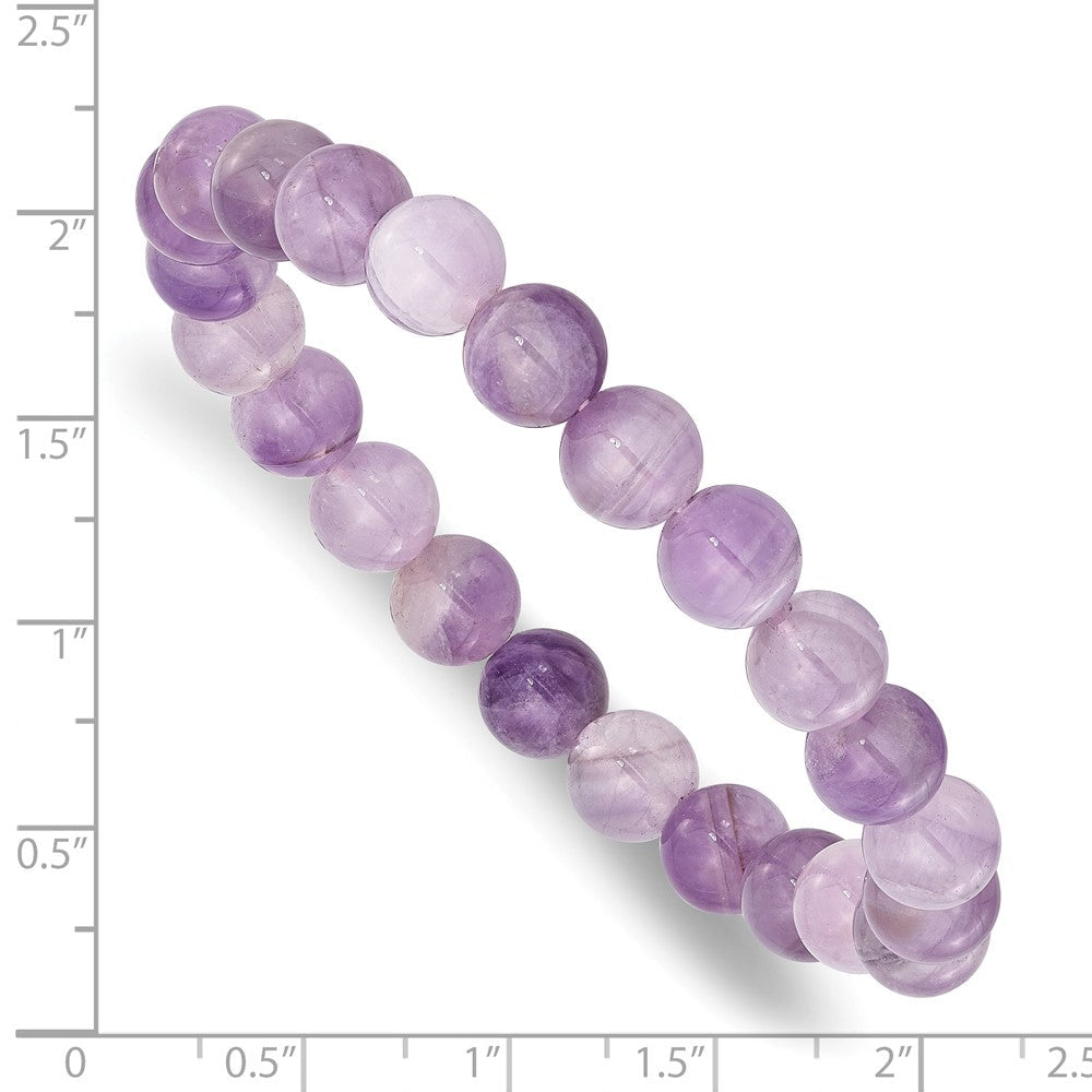 Amethyst 8.50mm Beaded Stretch Bracelet QH5736