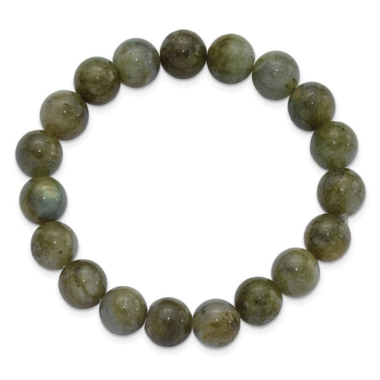 Green Labradorite 10.00mm Beaded Stretch Bracelet QH5753