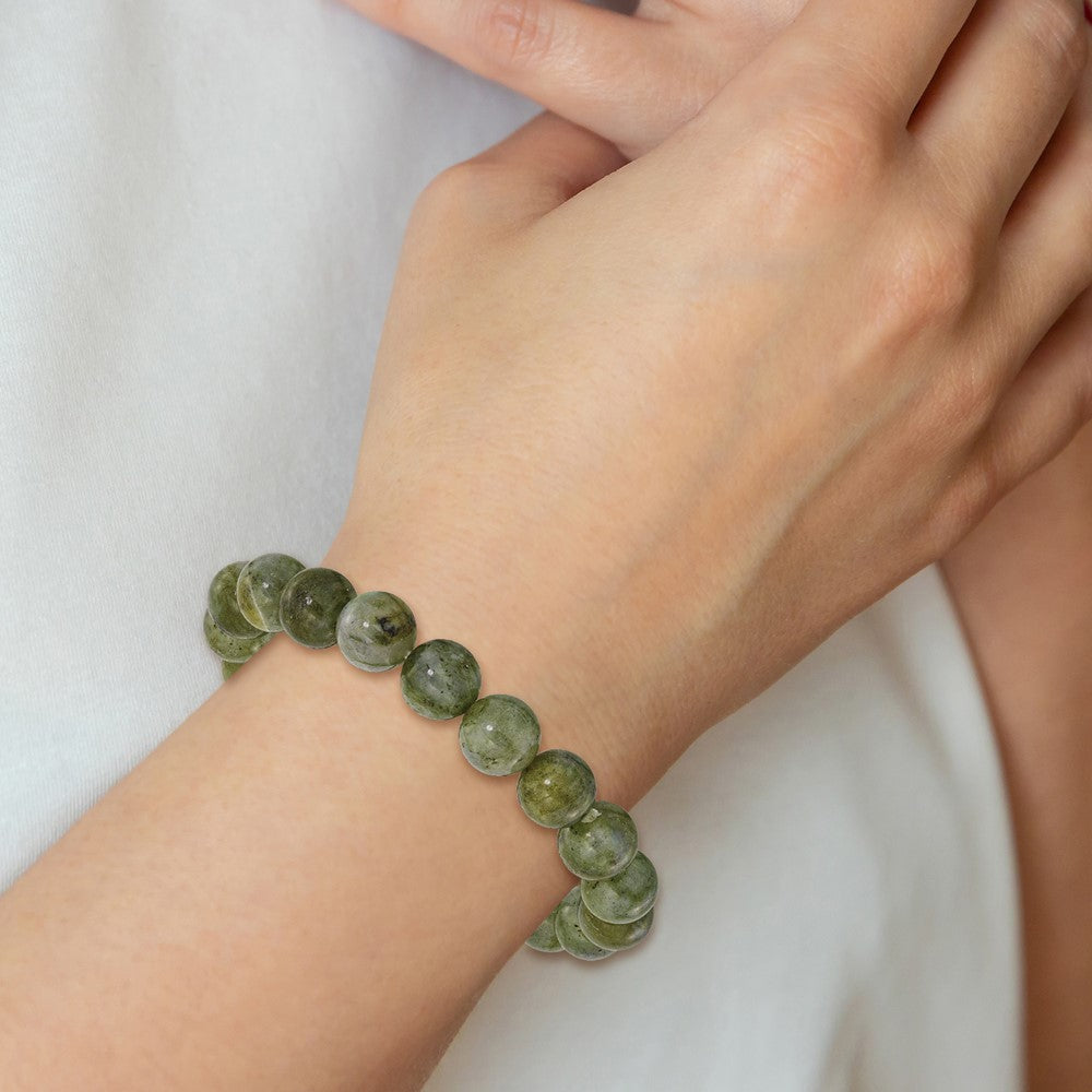 Green Labradorite 10.00mm Beaded Stretch Bracelet QH5753