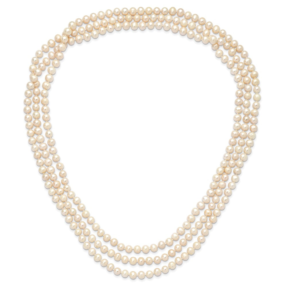 7-8mm White Near-Round Freshwater Cultured Pearl 76 inch Slip on Necklace QH5774