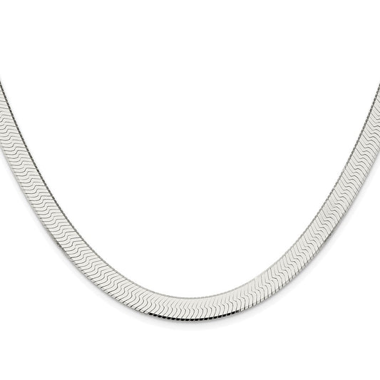Sterling Silver Rhodium-plated 8mm Magic Herringbone ChainQHB090R
