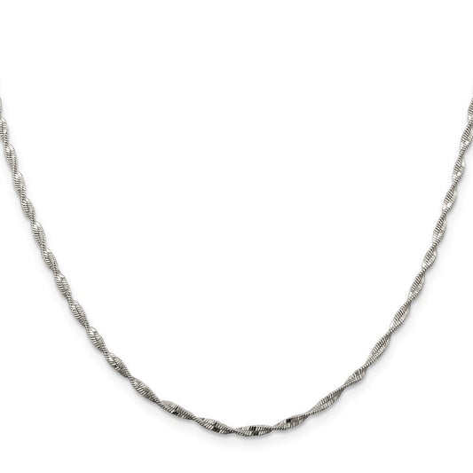 Sterling Silver 2mm Twisted Herringbone ChainQHB1