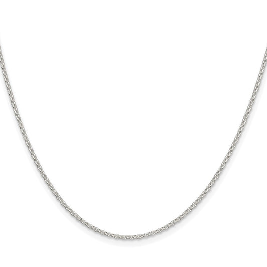 Sterling Silver Rhodium-plated 1.5mm Diamond-cut Cable ChainQHC022R