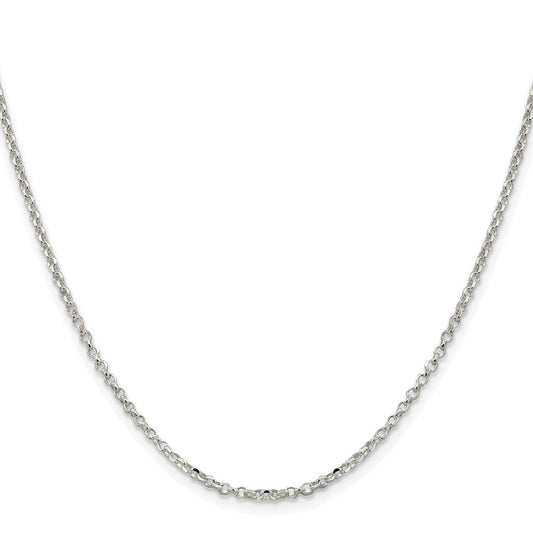 Sterling Silver Rhodium-plated 2.2mm Diamond-cut Cable ChainQHC035R