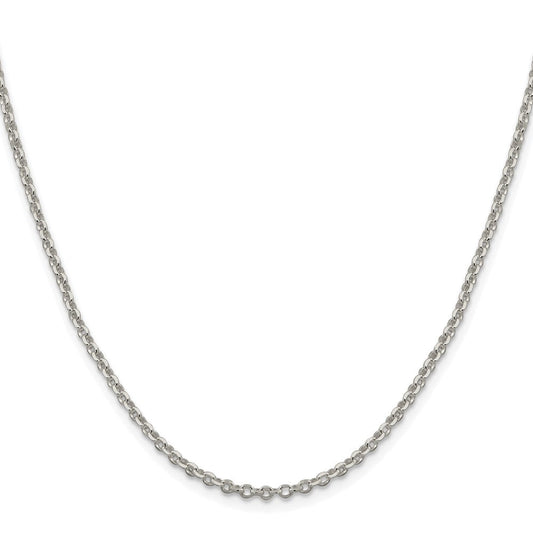 Sterling Silver Rhodium-plated 2.6mm Diamond-cut Cable ChainQHC045R