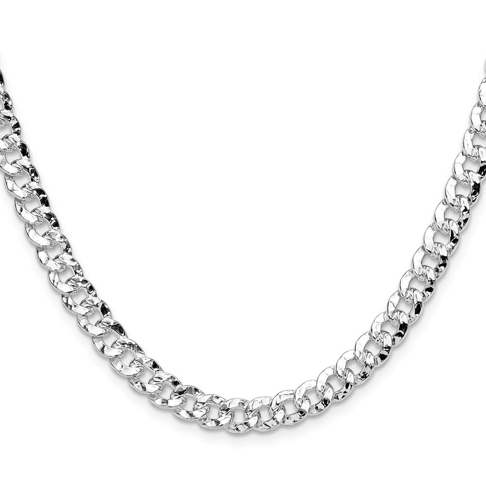 Sterling Silver 6.35mm Hammered Curb ChainQHCB150