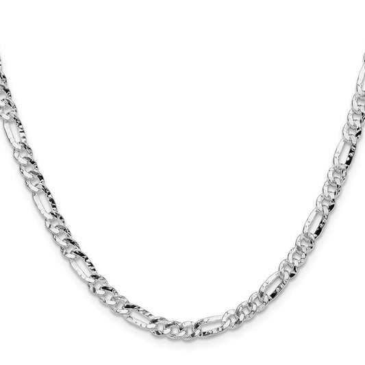 Sterling Silver 4.75mm Hammered Figaro ChainQHF120