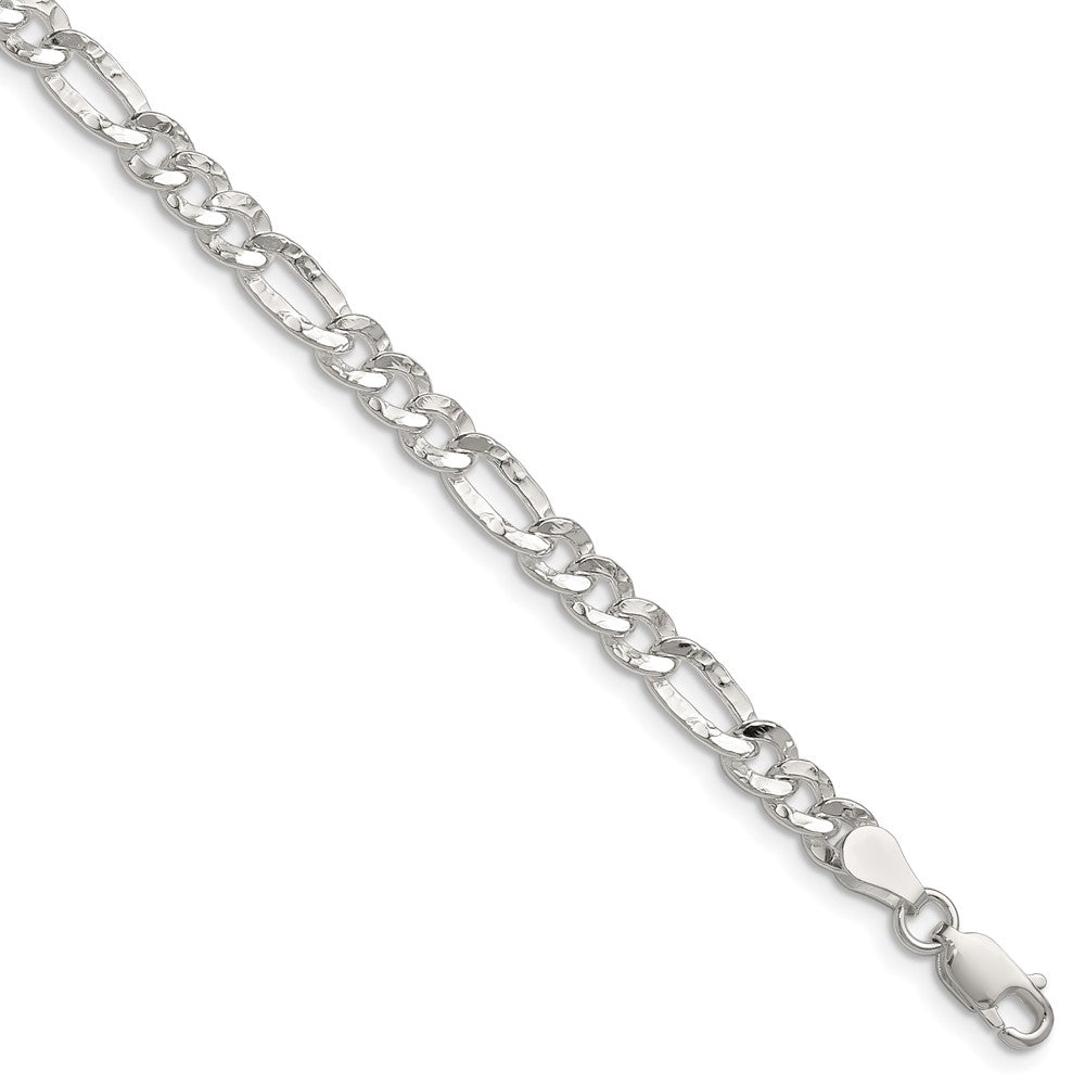 Sterling Silver 4.75mm Hammered Figaro Chain QHF120-8