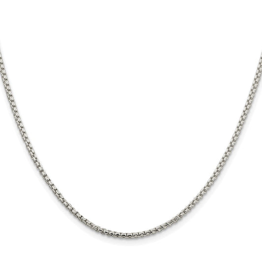 Sterling Silver Rhodium-plated 2mm Round Box ChainQHX040R