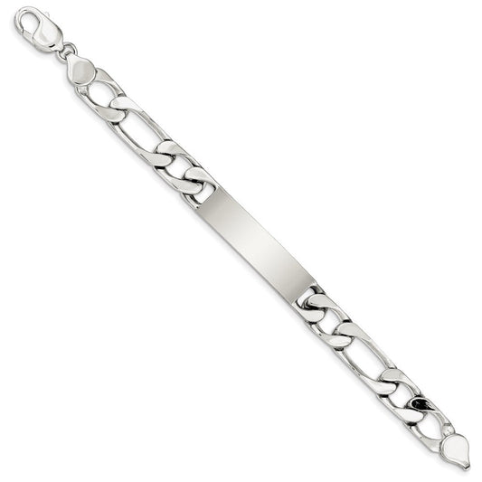 Sterling Silver 8.5 inch Polished Engraveable Figaro Link ID Bracelet QID111