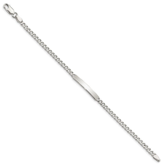 Sterling Silver Polished Engraveable Curb Link ID Bracelet QID130-7