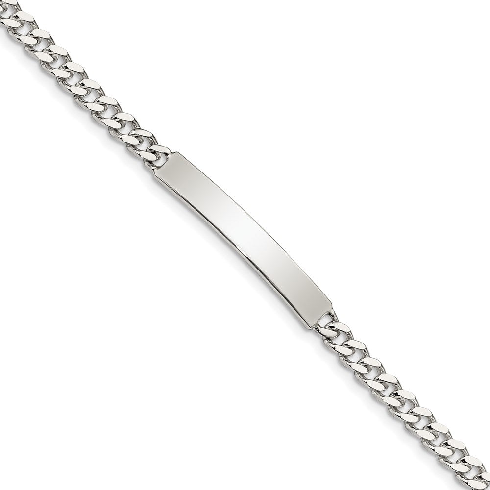 Sterling Silver Polished Engraveable Curb Link ID Bracelet QID131-7