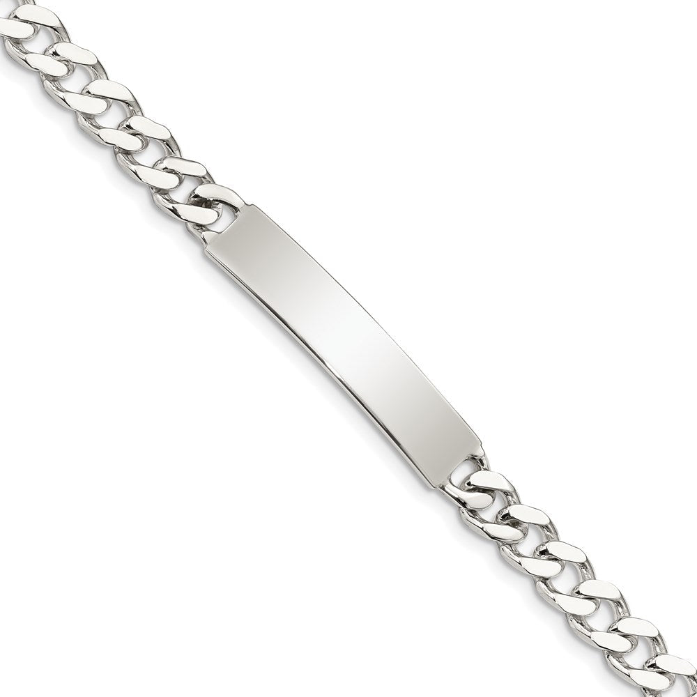 Sterling Silver Polished Engraveable Curb Link ID Bracelet QID133-7