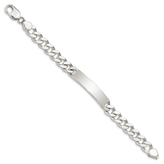 Sterling Silver 8inch Polished Engraveable Curb Link ID Bracelet QID135-7