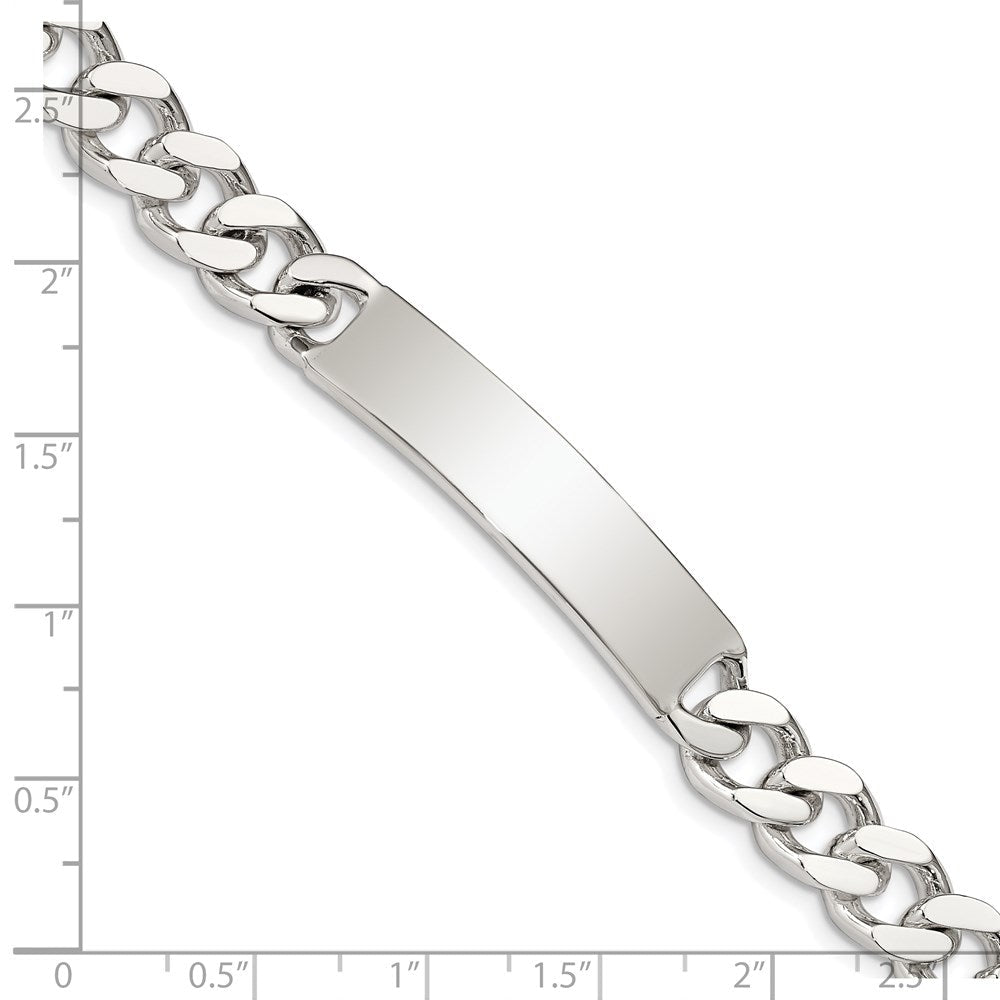 Sterling Silver 8inch Polished Engraveable Curb Link ID Bracelet QID135-7
