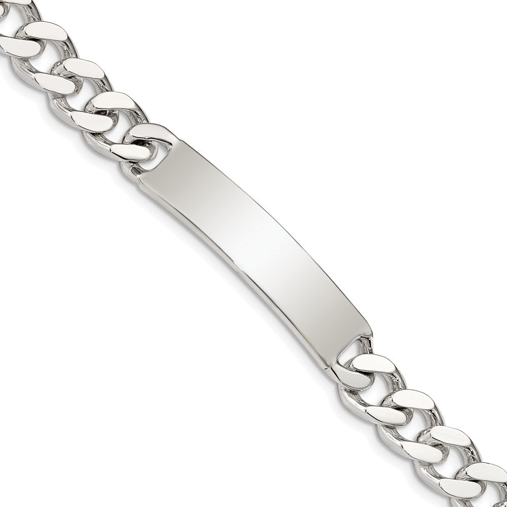 Sterling Silver 8inch Polished Engraveable Curb Link ID Bracelet QID135-7