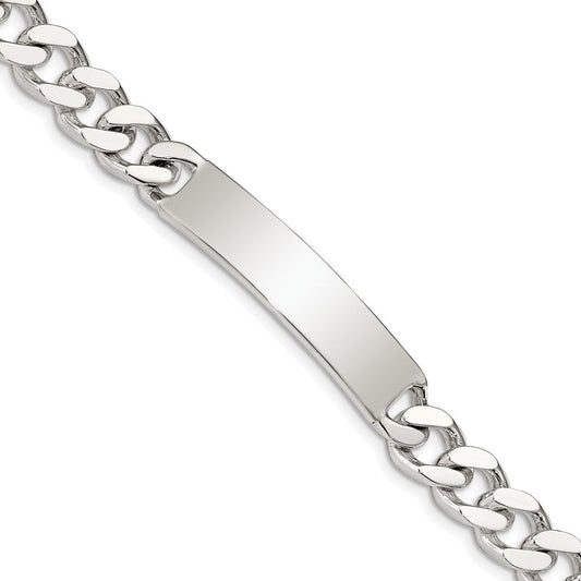 Sterling Silver 8inch Polished Engraveable Curb Link ID Bracelet QID135-7