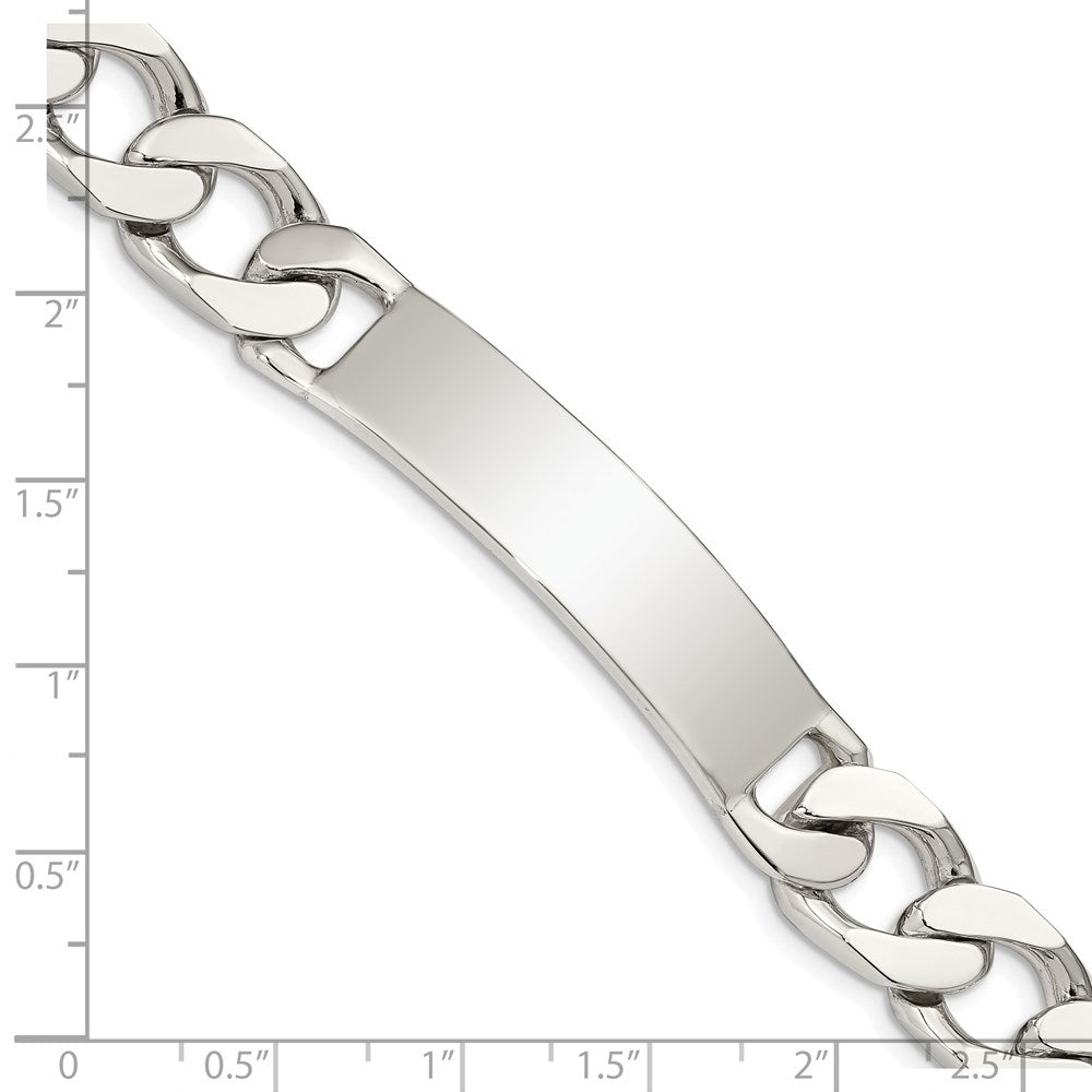 Sterling Silver 8.5inch Polished Engraveable Curb Link ID Bracelet QID137-7.5