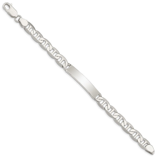 Sterling Silver 7inch Polished Engraveable Anchor Link ID Bracelet QID142-7