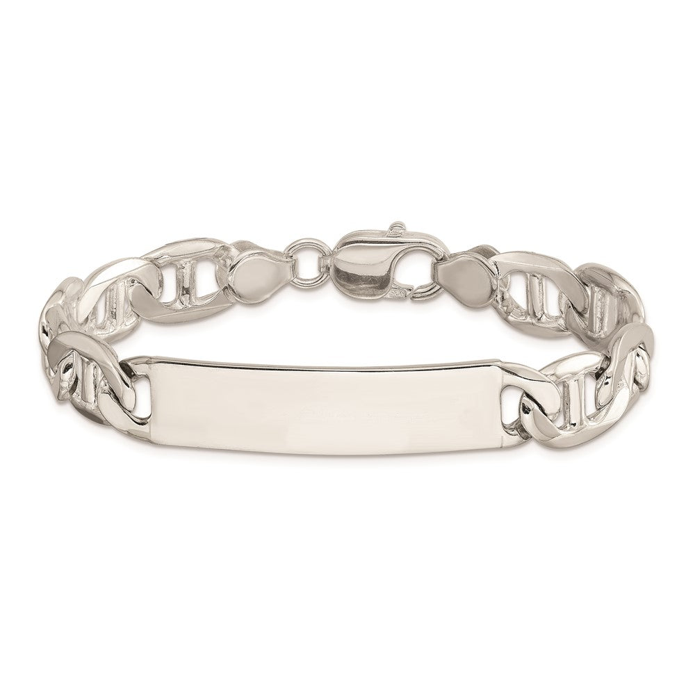 Sterling Silver 8.5inch Polished Engraveable Anchor Link ID Bracelet QID143-7.5
