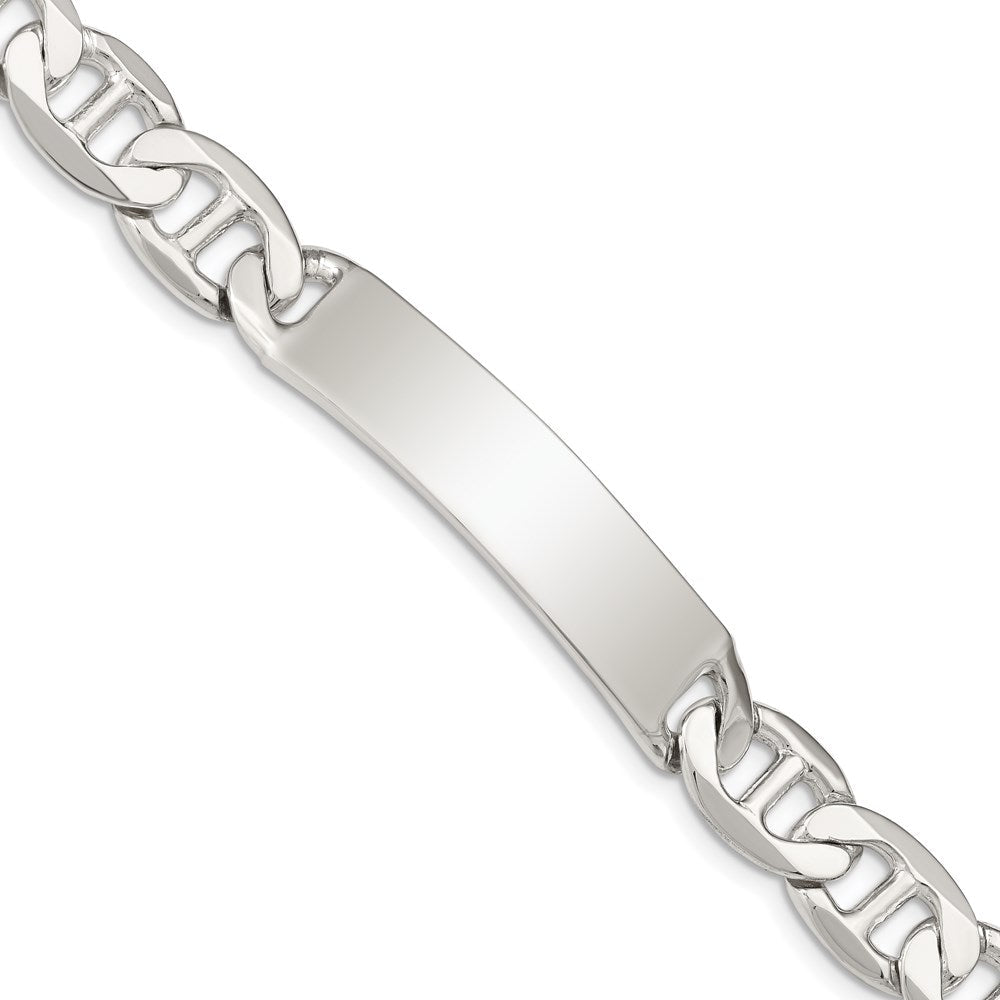 Sterling Silver 8.5inch Polished Engraveable Anchor Link ID Bracelet QID143-7.5