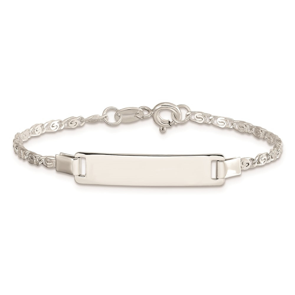 Sterling Silver Polished Engraveable Children's ID Bracelet QID176-6