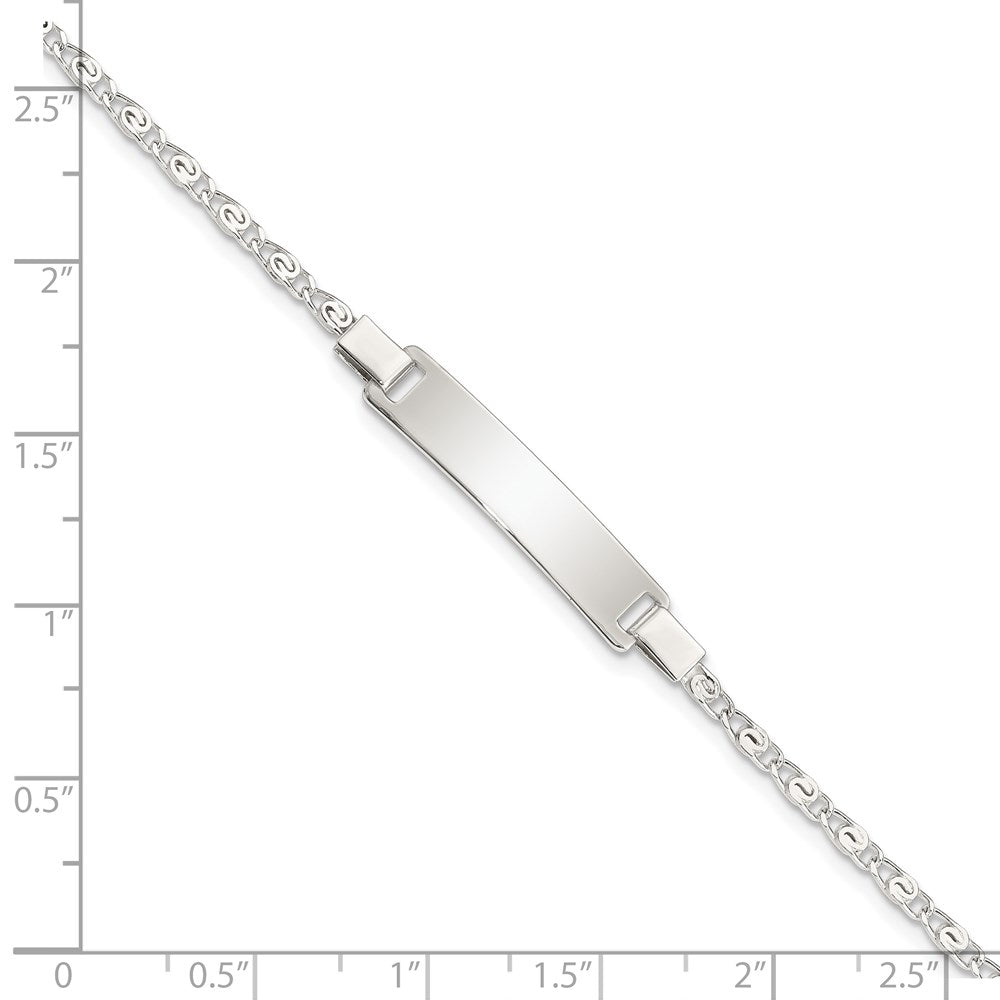 Sterling Silver Polished Engraveable Children's ID Bracelet QID176-6