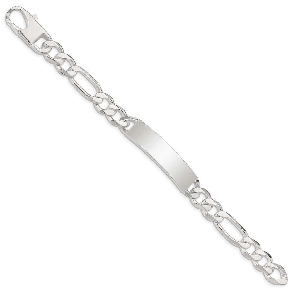 Sterling Silver Figaro Link ID Bracelet QID190-7.5
