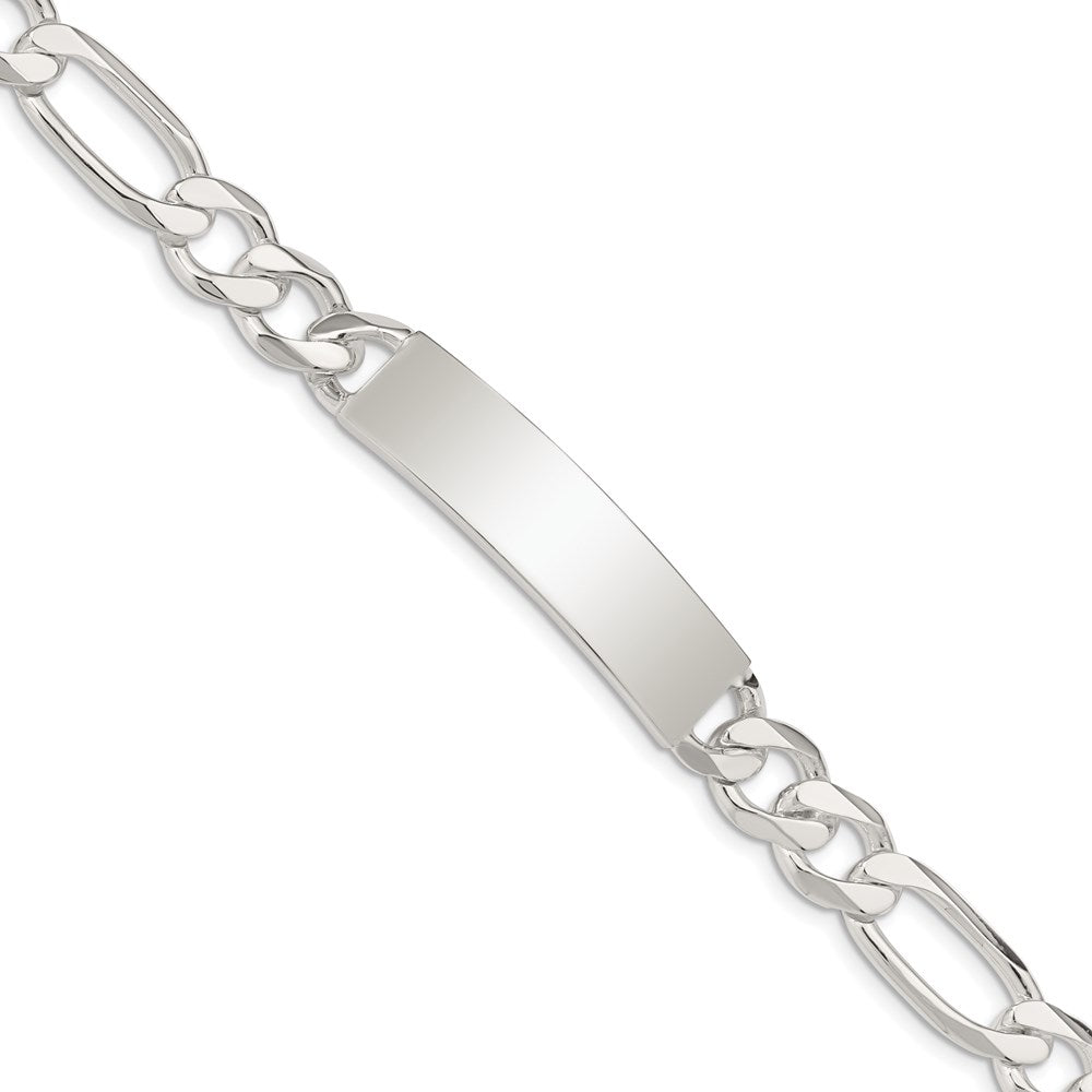 Sterling Silver Figaro Link ID Bracelet QID190-7.5