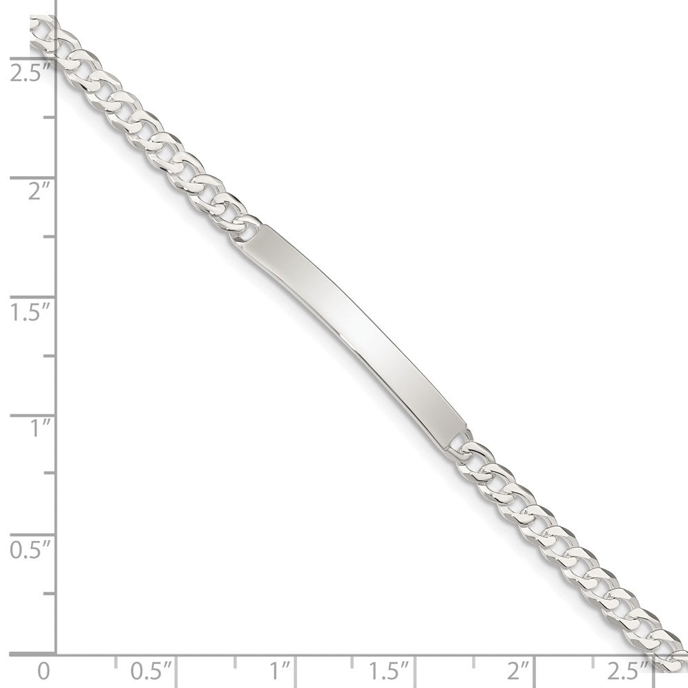 Sterling Silver Curb Link ID Bracelet QID195-7.5