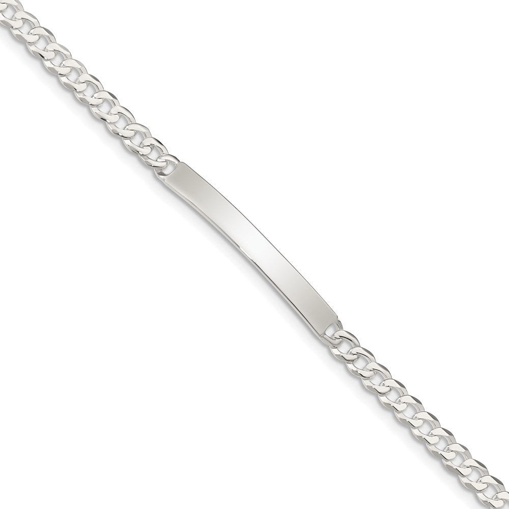 Sterling Silver Curb Link ID Bracelet QID195-7.5