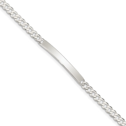 Sterling Silver Curb Link ID Bracelet QID195-7.5