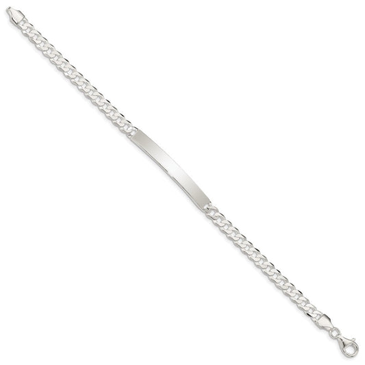 Sterling Silver Curb Link ID Bracelet QID196-7.5