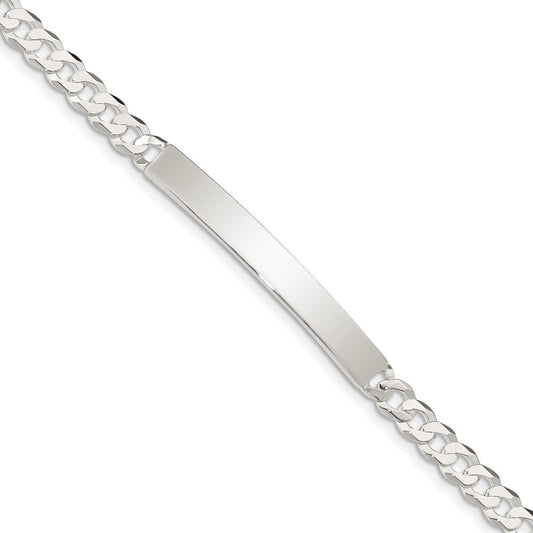 Sterling Silver Curb Link ID Bracelet QID196-7.5