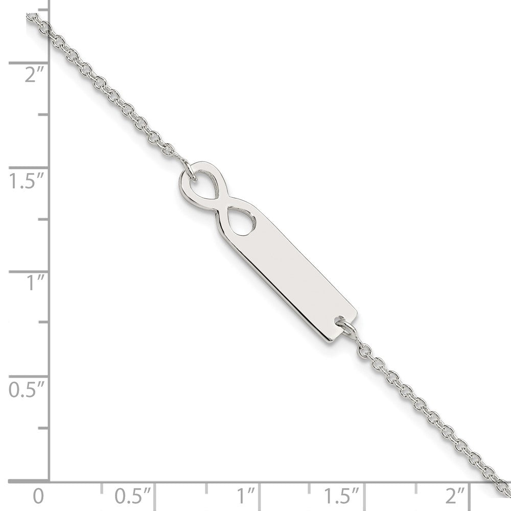 Sterling Silver Polished Infinity ID 7in Bracelet QID227-7