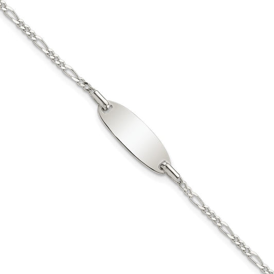 Sterling Silver Polished Childrens 6in ID Bracelet QID236-6