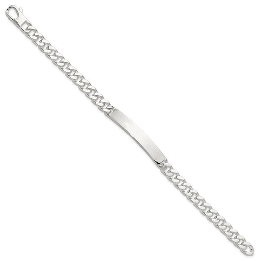 Sterling Silver 8in Curb ID Bracelet QID241-8