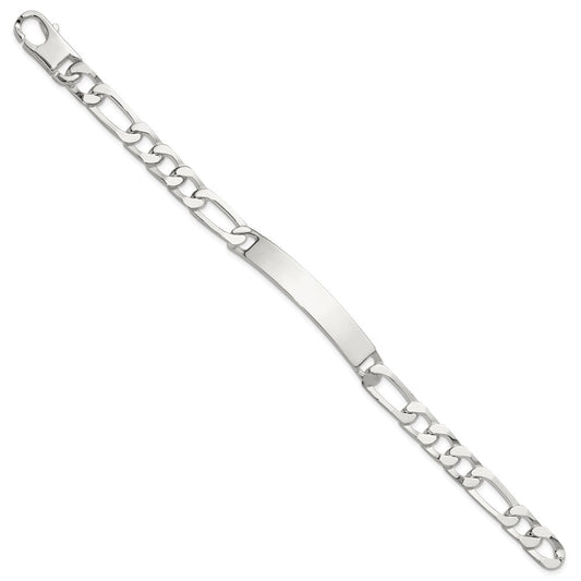 Sterling Silver 8in Figaro ID Bracelet QID244-8