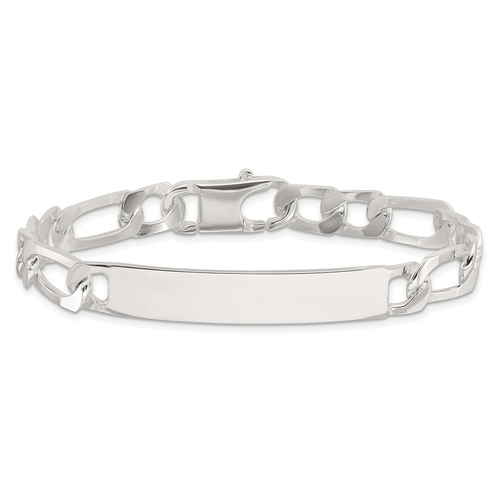Sterling Silver 8in Figaro ID Bracelet QID244-8