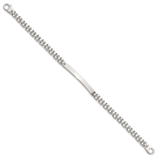 Sterling Silver Polished 4.7mm Fancy Link 8 inch Mens ID Bracelet QID260-8